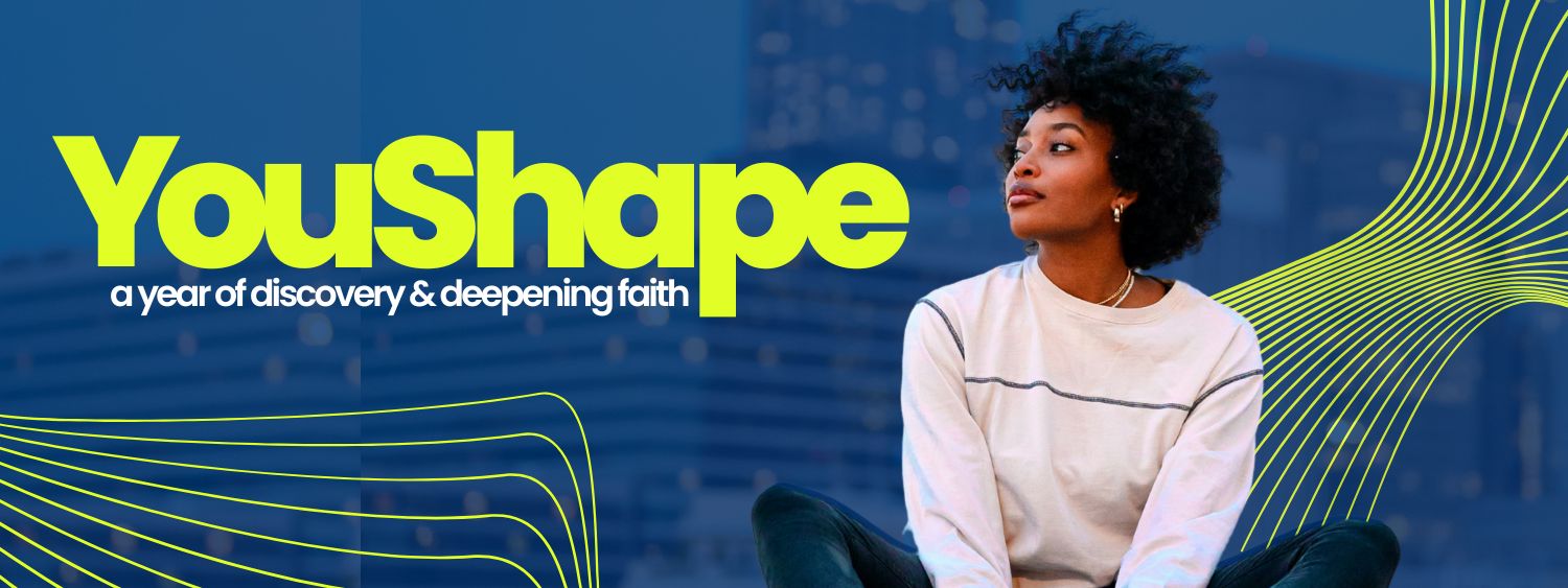YouShape logo and banner showing two young adults having fun