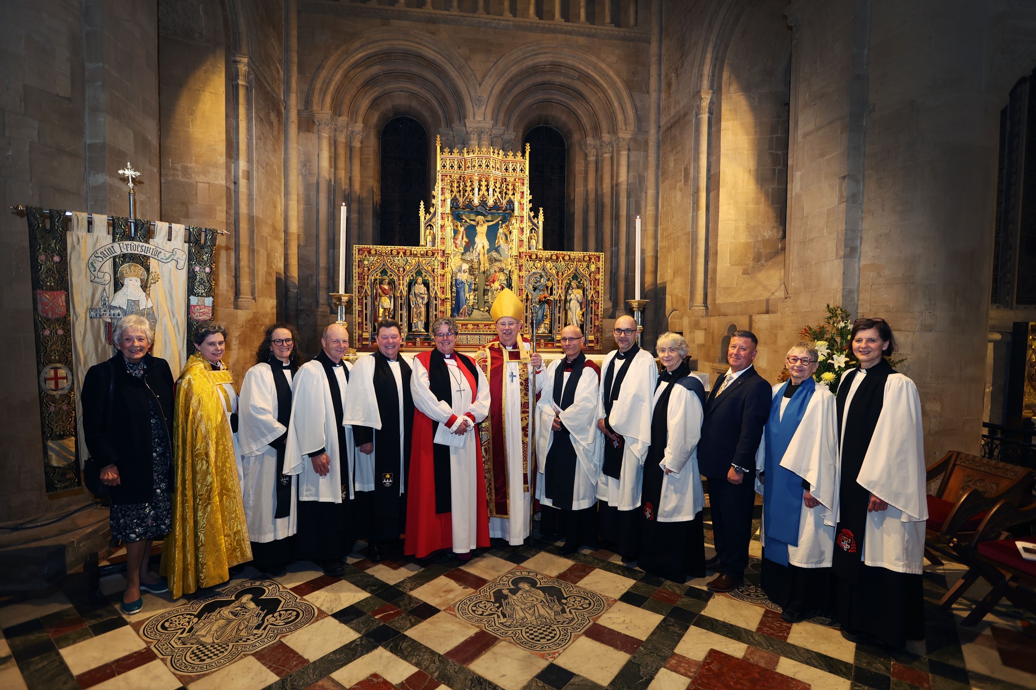 Photo of the new Honorary Canons and recipients of the Order of St Frideswide in Christ Church Oxford