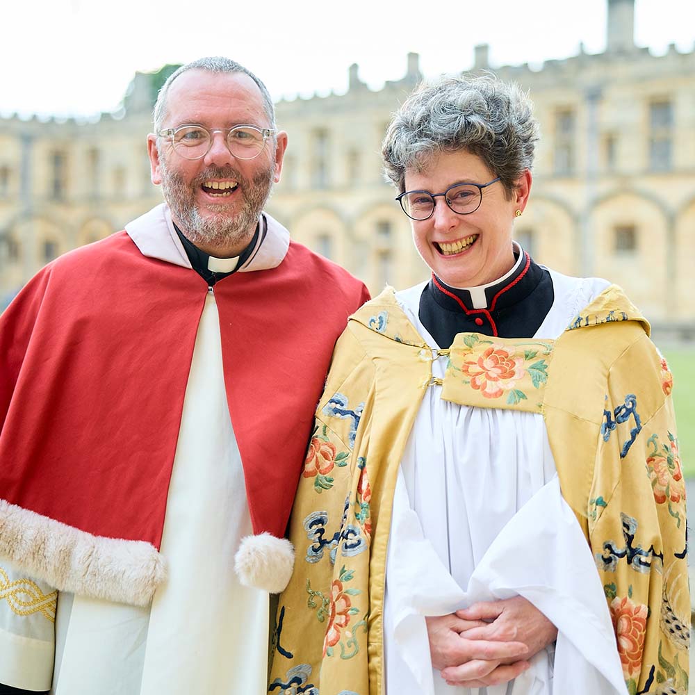 After the service the dean is joined by the former sub dean, Fr Richard Peers, who is now Dean of Llandaff cathedral in Wales.