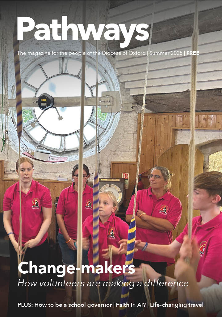 Pathways summer 2025 cover. Photo of bell ringers young and old ringing church bells