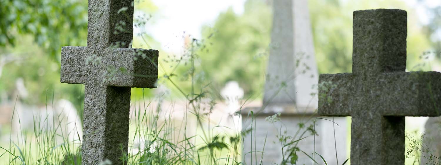 Old gravestones in a church yard