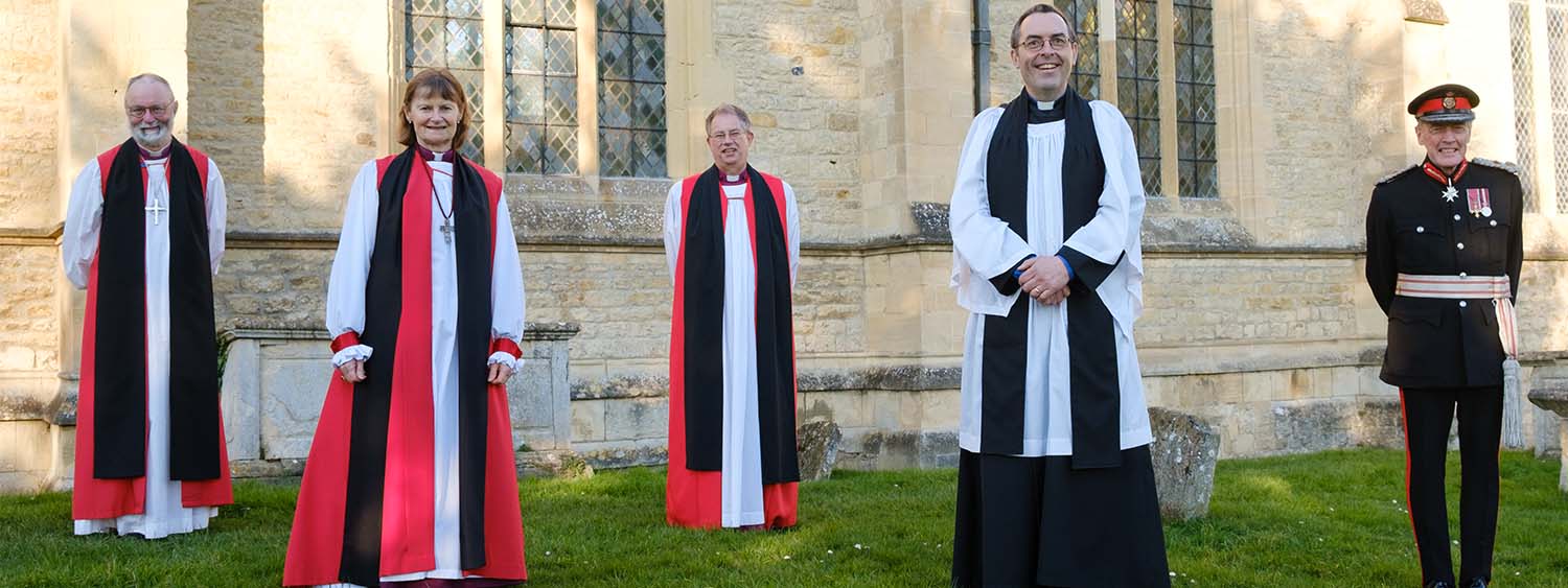 Bishops Alan, Olivia, Steven and Gavin at the welcome service for +Gavin at Dorchester Abbey