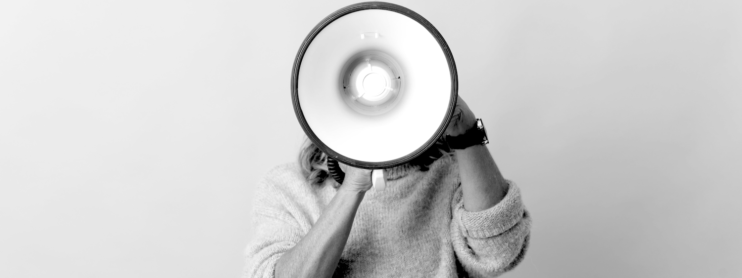 Abstract image person with megaphone