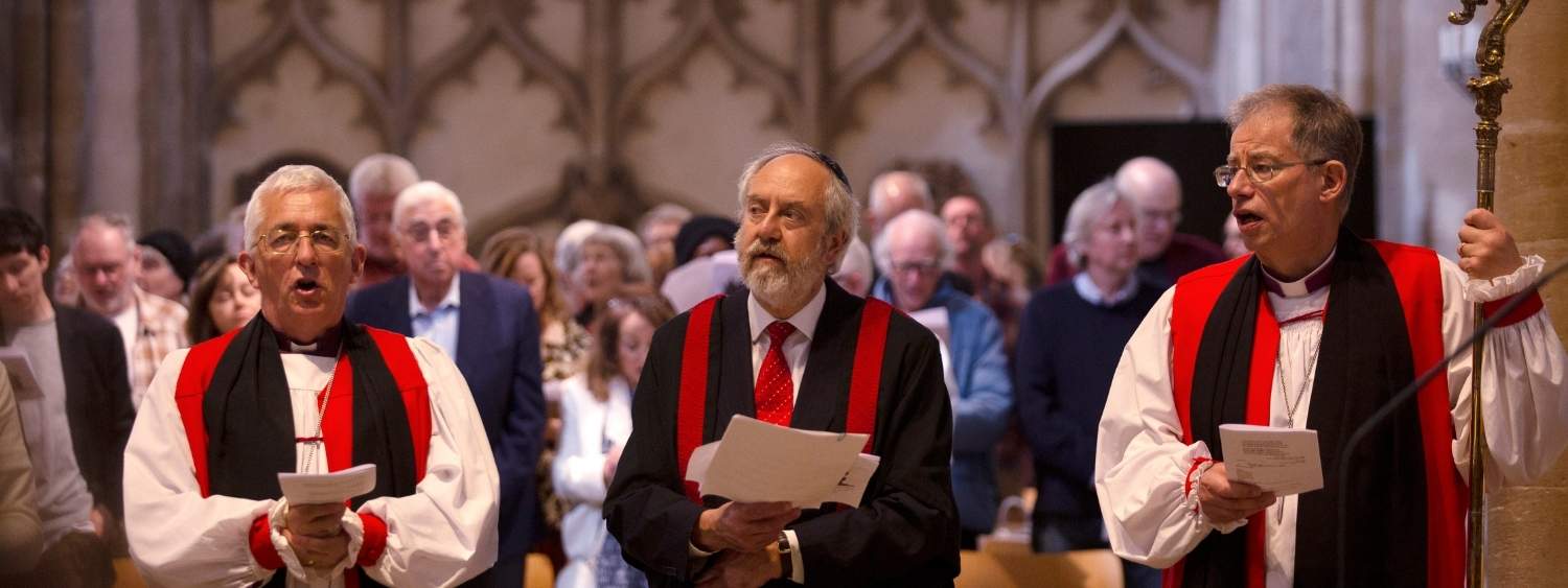 Left to right: Bishop of Lichfield, Rabbi Jonathan Romain, Bishop of Oxford.