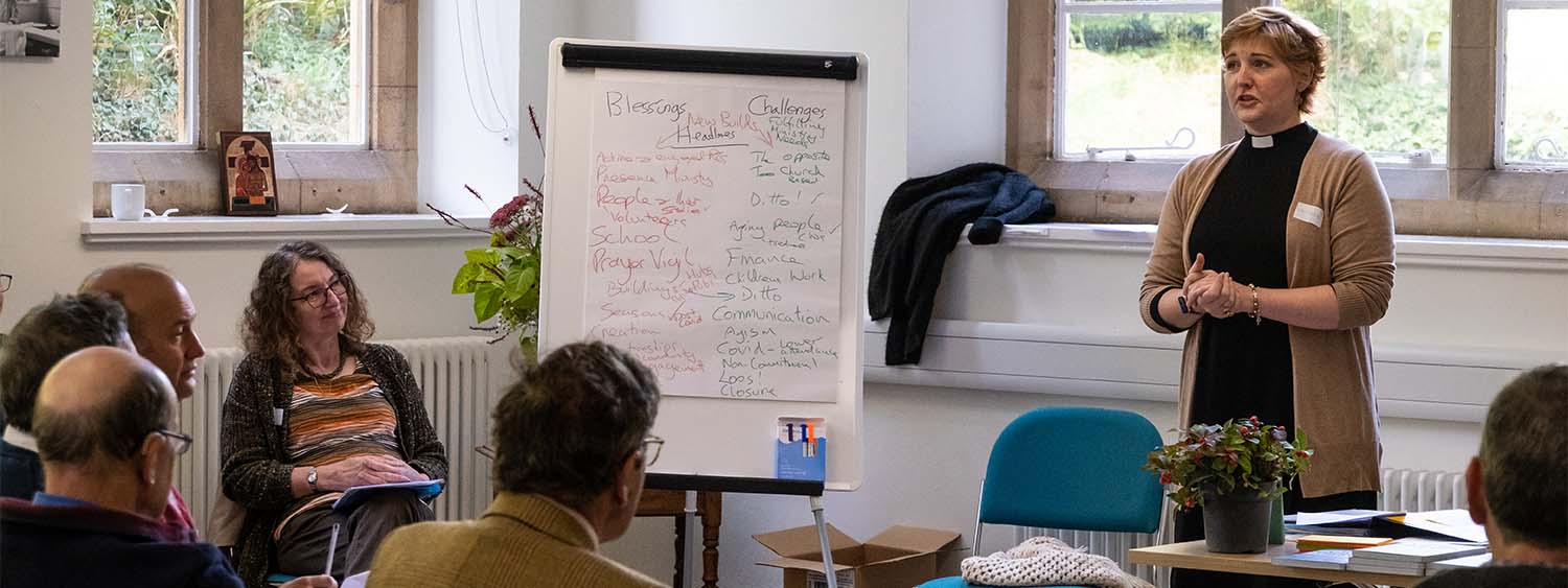 The Revd Talisker MacLeod speaks at a rural Continuing Ministerial Development day.