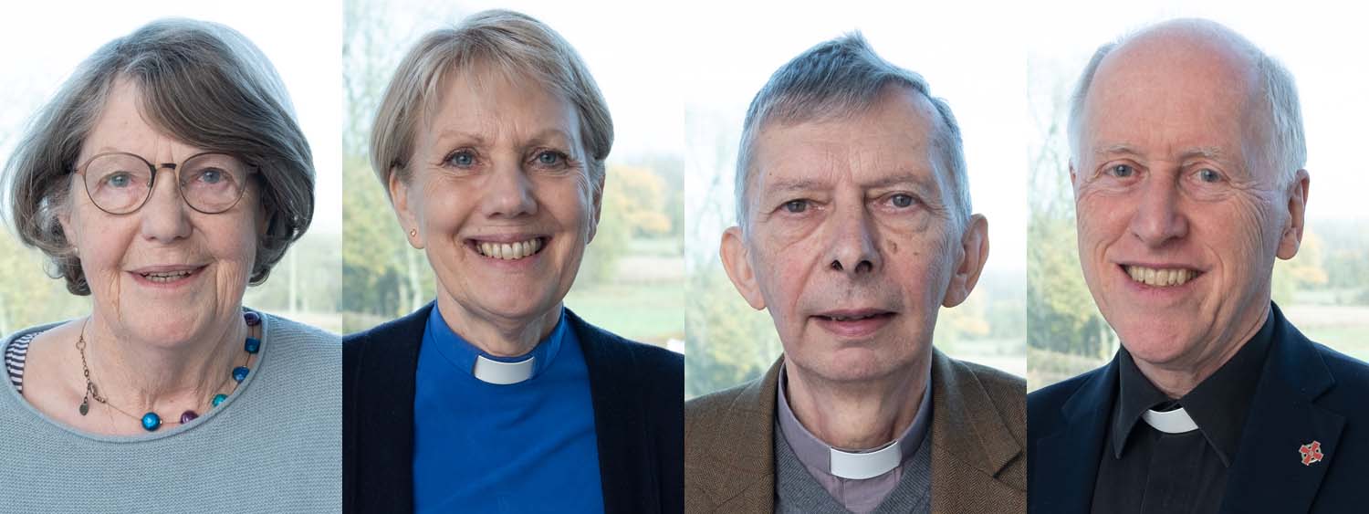 Headshots of two female and two male clergy members.