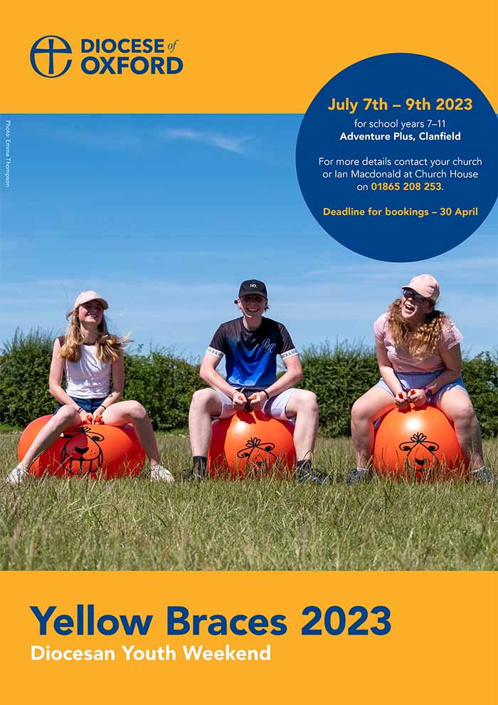2023 Flyer for Yellow Braces, the diocesan weekend away for young people. Click to view the PDF.