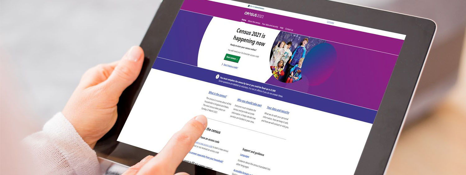 Image of someone completing the 2021 Census on an iPad